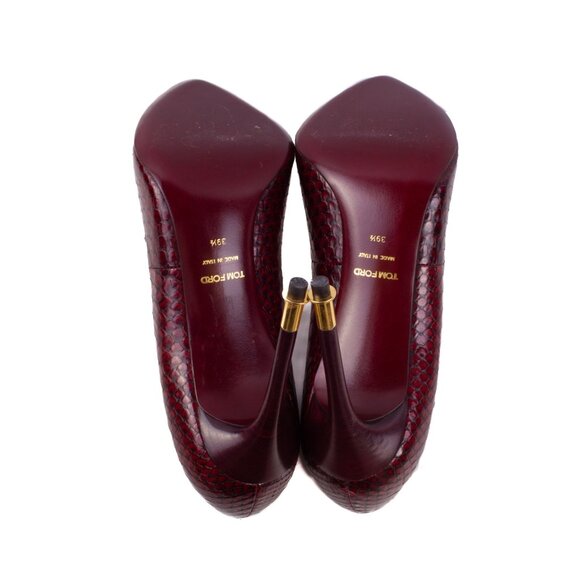 TOM FORD dark red python leather stiletto heel shoes - Picture 5 of 8
